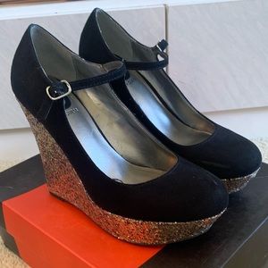 Guess Shoes with Multicolor Glitter Platform Heel